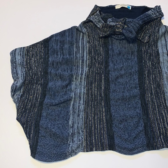 Anthropologie Sparrow Blue Cap Poncho - Women’s Size Small - Picture 2 of 8